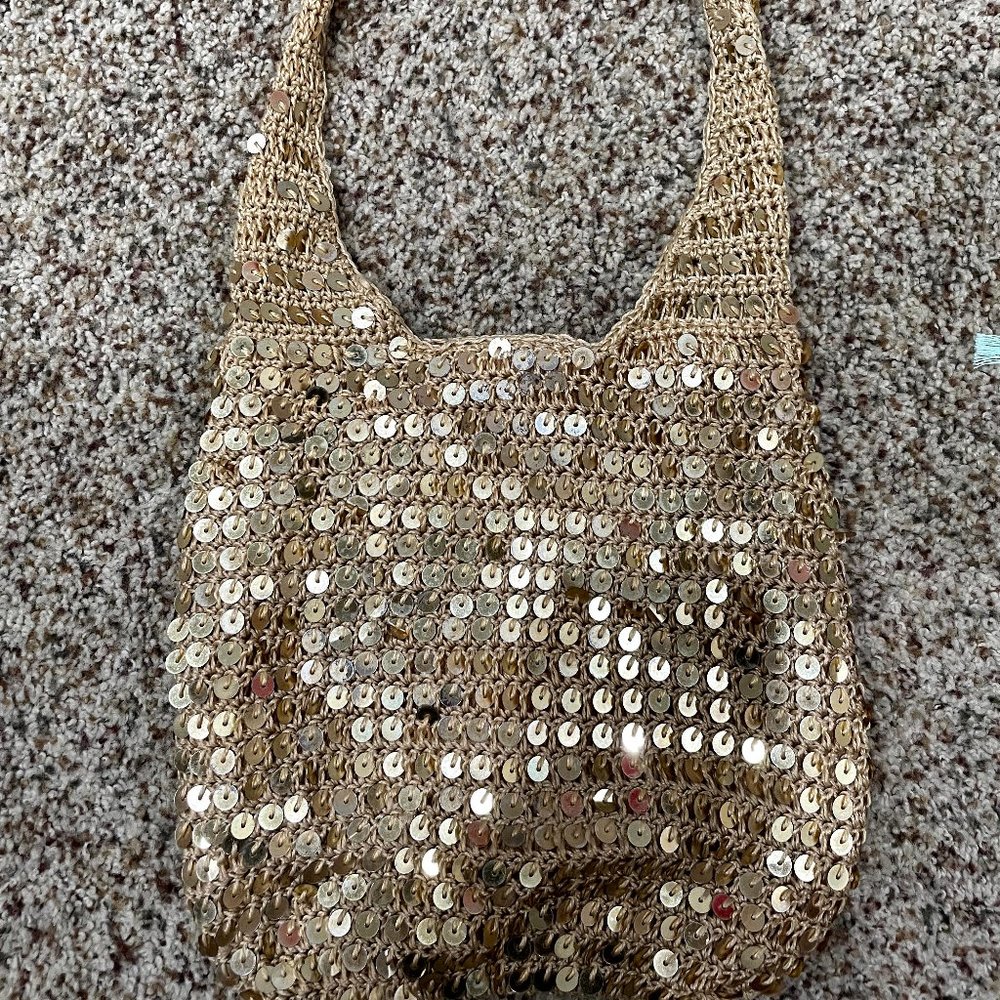 Gold Sequin Rolfs Boho Bag